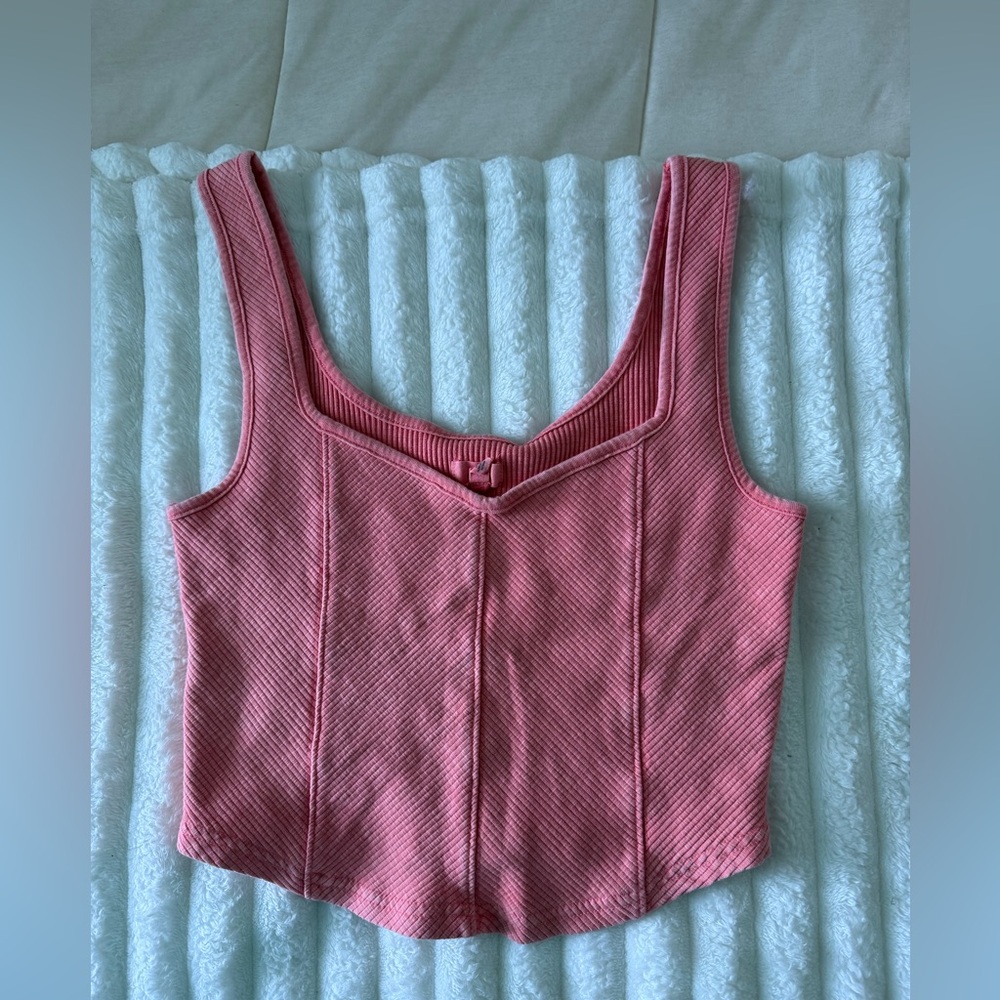 Aerie Pink Ribbed Crop Top